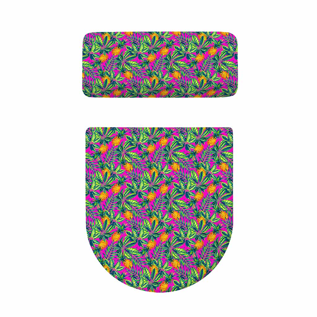 Hot Purple Pineapple Pattern Print Toilet Lid And Tank Cover Set