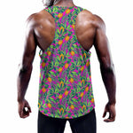 Hot Purple Pineapple Pattern Print Training Tank Top