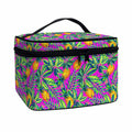 Hot Purple Pineapple Pattern Print Travel Makeup Bag