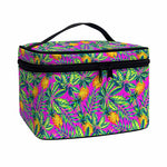 Hot Purple Pineapple Pattern Print Travel Makeup Bag