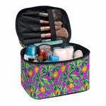 Hot Purple Pineapple Pattern Print Travel Makeup Bag