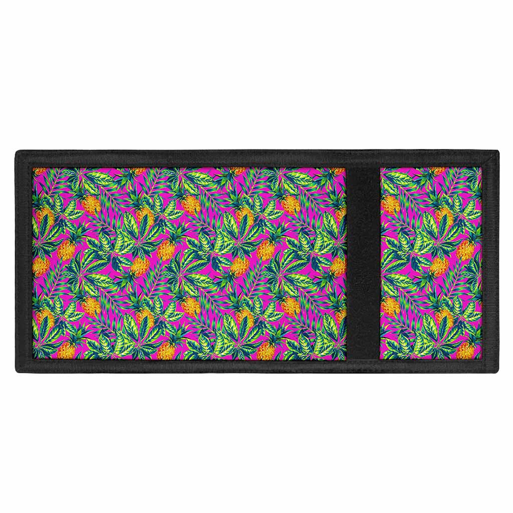 Hot Purple Pineapple Pattern Print Trifold Wallet