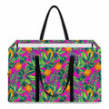 Hot Purple Pineapple Pattern Print Utility Tote Bag