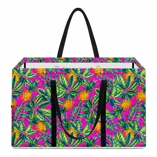 Hot Purple Pineapple Pattern Print Utility Tote Bag