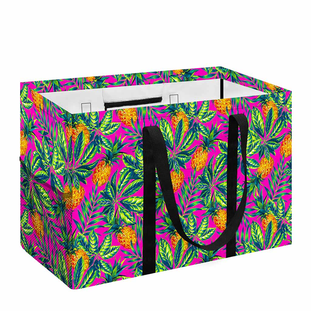 Hot Purple Pineapple Pattern Print Utility Tote Bag