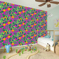 Hot Purple Pineapple Pattern Print Wall Sticker