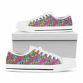 Hot Purple Pineapple Pattern Print White Low Top Sneakers