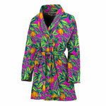Hot Purple Pineapple Pattern Print Women's Bathrobe