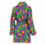 Hot Purple Pineapple Pattern Print Women's Bathrobe