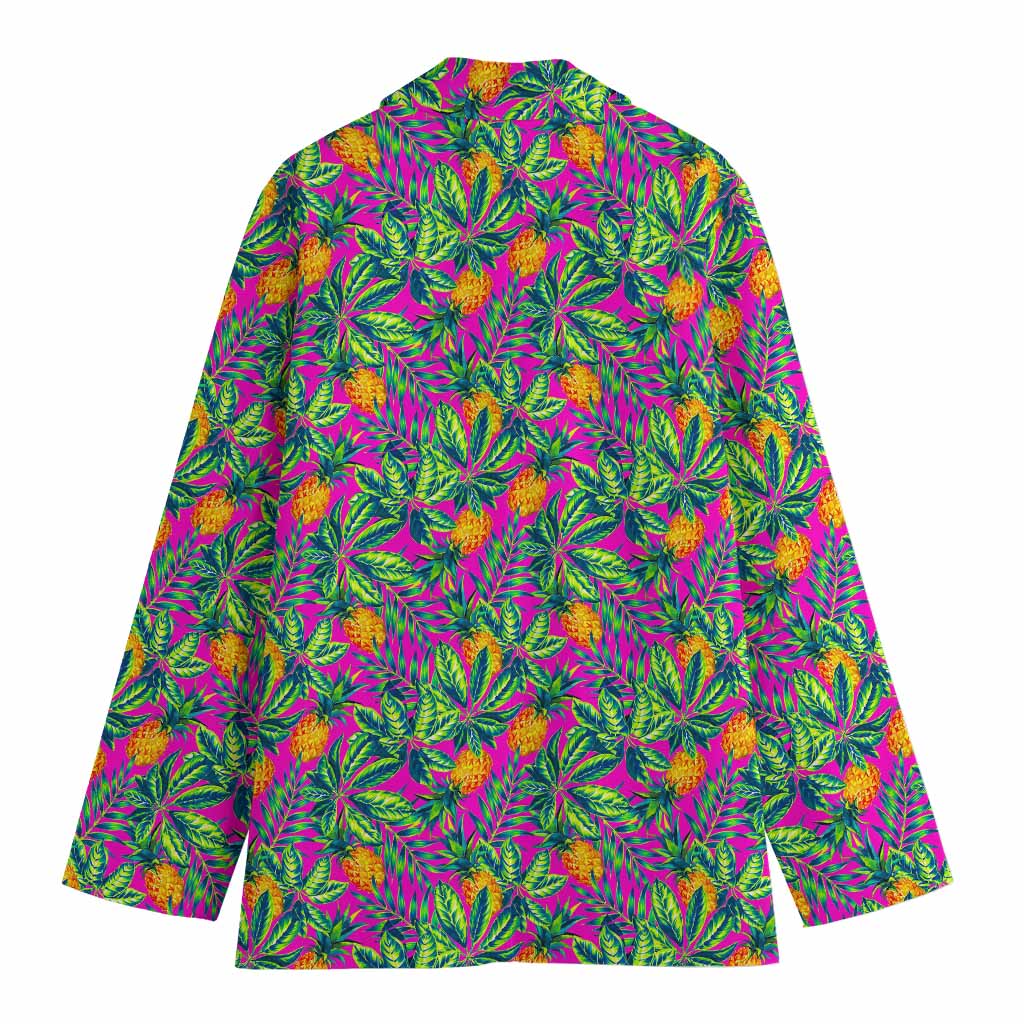Hot Purple Pineapple Pattern Print Women's Blazer