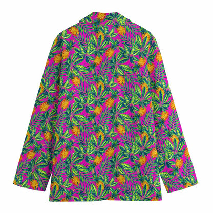 Hot Purple Pineapple Pattern Print Women's Blazer