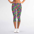 Hot Purple Pineapple Pattern Print Women's Capri Leggings