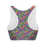 Hot Purple Pineapple Pattern Print Women's Sports Bra