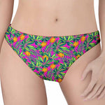 Hot Purple Pineapple Pattern Print Women's Thong