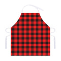 Hot Red Buffalo Plaid Print Adjustable Apron
