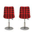 Hot Red Buffalo Plaid Print Bar Stool Covers