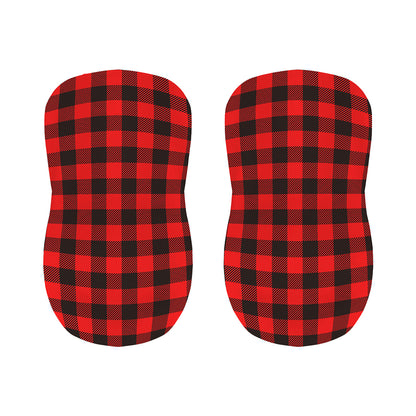 Hot Red Buffalo Plaid Print Bar Stool Covers