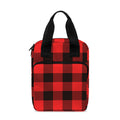 Hot Red Buffalo Plaid Print Bible Tote Bag