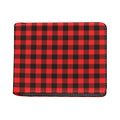 Hot Red Buffalo Plaid Print Bifold Wallet