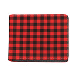 Hot Red Buffalo Plaid Print Bifold Wallet
