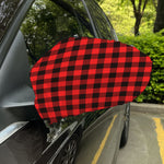Hot Red Buffalo Plaid Print Car Side Mirror Covers