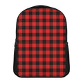Hot Red Buffalo Plaid Print Casual Backpack