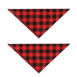 Hot Red Buffalo Plaid Print Dog Bandana