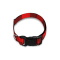 Hot Red Buffalo Plaid Print Dog Collar