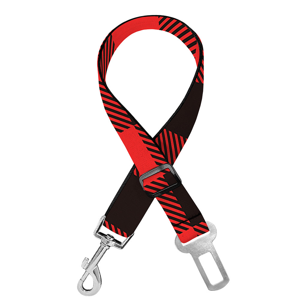 Hot Red Buffalo Plaid Print Dog Seat Belt