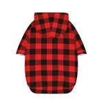 Hot Red Buffalo Plaid Print Dog Zip Up Hoodie