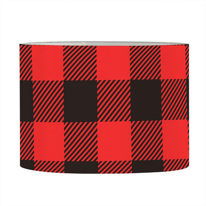 Hot Red Buffalo Plaid Print Drum Lamp Shade