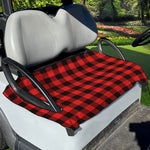 Hot Red Buffalo Plaid Print Golf Cart Seat Cover