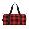 Hot Red Buffalo Plaid Print Gym Bag
