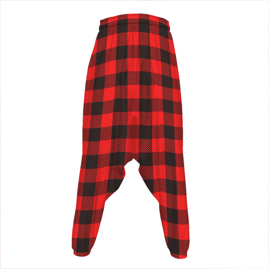 Hot Red Buffalo Plaid Print Hammer Pants