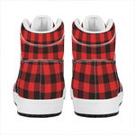 Hot Red Buffalo Plaid Print High Top Leather Sneakers