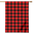 Hot Red Buffalo Plaid Print House Flag