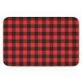 Hot Red Buffalo Plaid Print Indoor Door Mat
