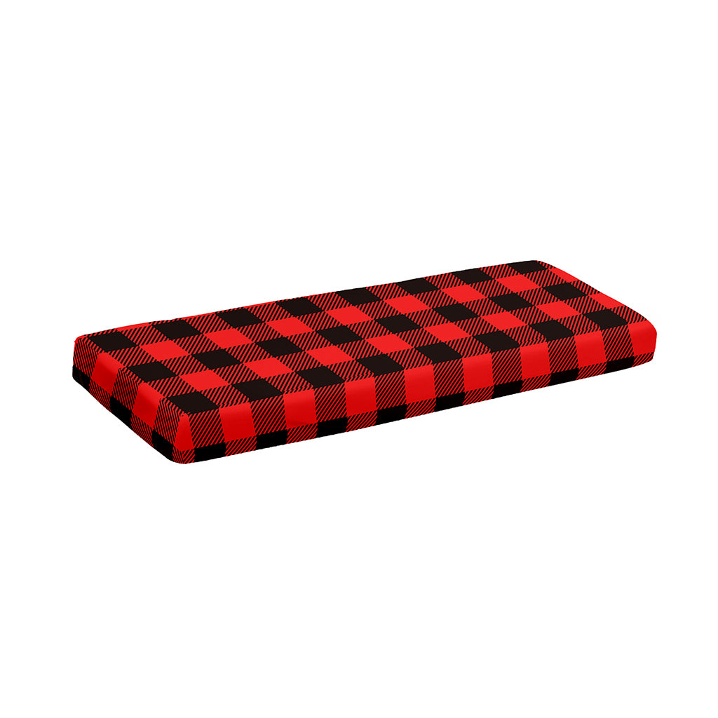 Hot Red Buffalo Plaid Print Piano Keyboard Cover