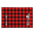 Hot Red Buffalo Plaid Print Placemat