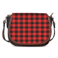 Hot Red Buffalo Plaid Print Saddle Bag