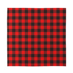 Hot Red Buffalo Plaid Print Silk Bandana