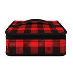 Hot Red Buffalo Plaid Print Small Lunch Bag
