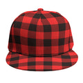 Hot Red Buffalo Plaid Print Snapback Cap