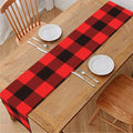 Hot Red Buffalo Plaid Print Table Runner