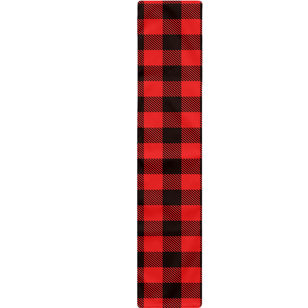 Hot Red Buffalo Plaid Print Table Runner