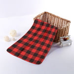 Hot Red Buffalo Plaid Print Towel
