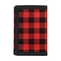 Hot Red Buffalo Plaid Print Trifold Wallet