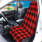 Hot Red Buffalo Plaid Print Waterproof Car Seat Cover