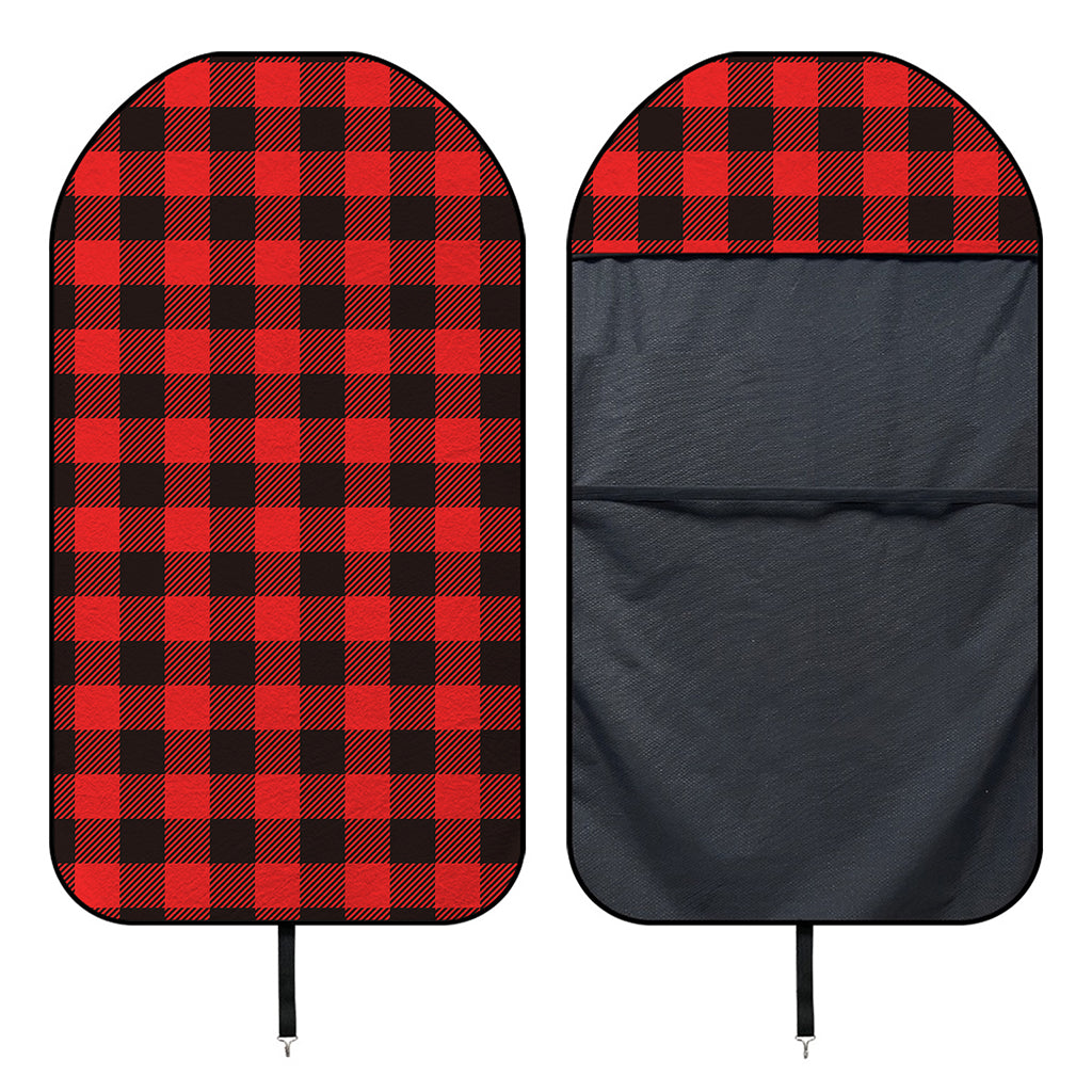 Hot Red Buffalo Plaid Print Waterproof Car Seat Cover