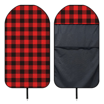 Hot Red Buffalo Plaid Print Waterproof Car Seat Cover
